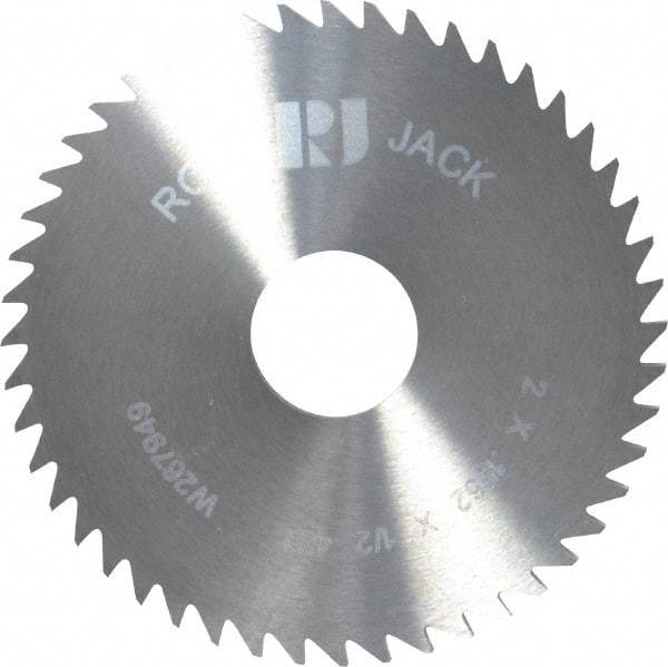 RobbJack - 2" Diam x 0.1562" Blade Thickness x 1/2" Arbor Hole Diam, 48 Tooth Slitting and Slotting Saw - Arbor Connection, Right Hand, Uncoated, Solid Carbide, Concave Ground - A1 Tooling