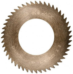 RobbJack - 2" Diam x 0.0312" Blade Thickness x 1" Arbor Hole Diam, 48 Tooth Slitting and Slotting Saw - Arbor Connection, Right Hand, Uncoated, Solid Carbide, Concave Ground - A1 Tooling