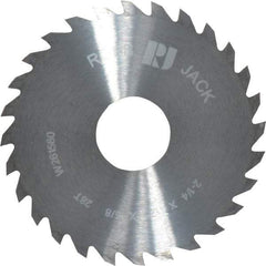 RobbJack - 2-1/4" Diam x 1/8" Blade Thickness x 5/8" Arbor Hole Diam, 28 Tooth Slitting and Slotting Saw - Arbor Connection, Right Hand, Uncoated, Solid Carbide, Concave Ground - A1 Tooling