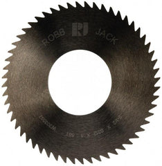 RobbJack - 2-1/2" Diam x 0.0312" Blade Thickness x 1" Arbor Hole Diam, 56 Tooth Slitting and Slotting Saw - Arbor Connection, Right Hand, Uncoated, Solid Carbide, Concave Ground - A1 Tooling