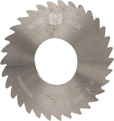 RobbJack - 3" Diam x 0.0781" Blade Thickness x 1" Arbor Hole Diam, 30 Tooth Slitting and Slotting Saw - Arbor Connection, Right Hand, Uncoated, Solid Carbide, Concave Ground - A1 Tooling