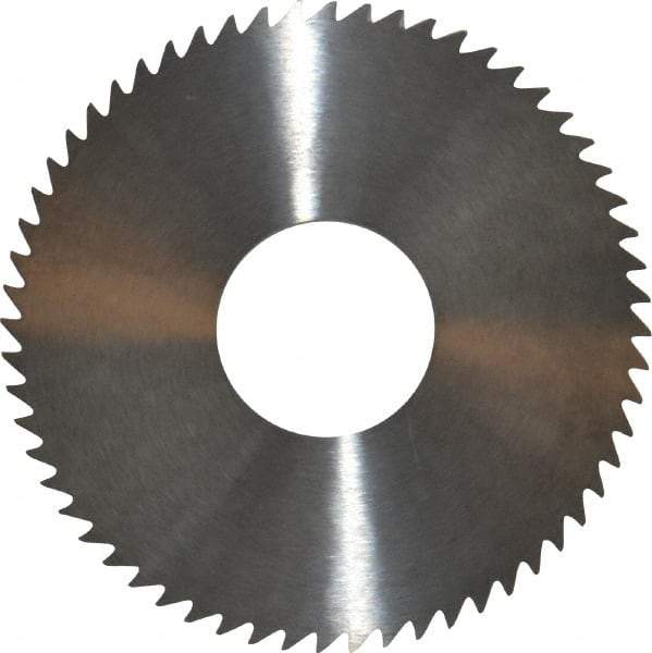 RobbJack - 3" Diam x 1/8" Blade Thickness x 1" Arbor Hole Diam, 60 Tooth Slitting and Slotting Saw - Arbor Connection, Right Hand, Uncoated, Solid Carbide, Concave Ground - A1 Tooling