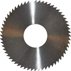 RobbJack - 3" Diam x 1/8" Blade Thickness x 1" Arbor Hole Diam, 60 Tooth Slitting and Slotting Saw - Arbor Connection, Right Hand, Uncoated, Solid Carbide, Concave Ground - A1 Tooling