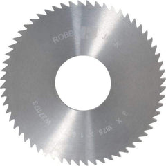 RobbJack - 3" Diam x 3/16" Blade Thickness x 1" Arbor Hole Diam, 60 Tooth Slitting and Slotting Saw - Arbor Connection, Right Hand, Uncoated, Solid Carbide, Concave Ground - A1 Tooling