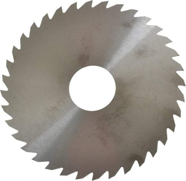 RobbJack - 4" Diam x 0.04" Blade Thickness x 1" Arbor Hole Diam, 36 Tooth Slitting and Slotting Saw - Arbor Connection, Right Hand, Uncoated, Solid Carbide, Concave Ground - A1 Tooling