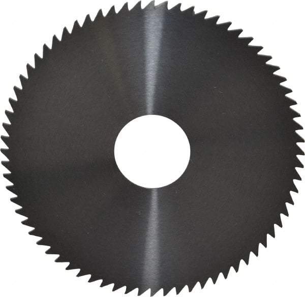 RobbJack - 4" Diam x 1/16" Blade Thickness x 1" Arbor Hole Diam, 72 Tooth Slitting and Slotting Saw - Arbor Connection, Right Hand, Uncoated, Solid Carbide, Concave Ground - A1 Tooling