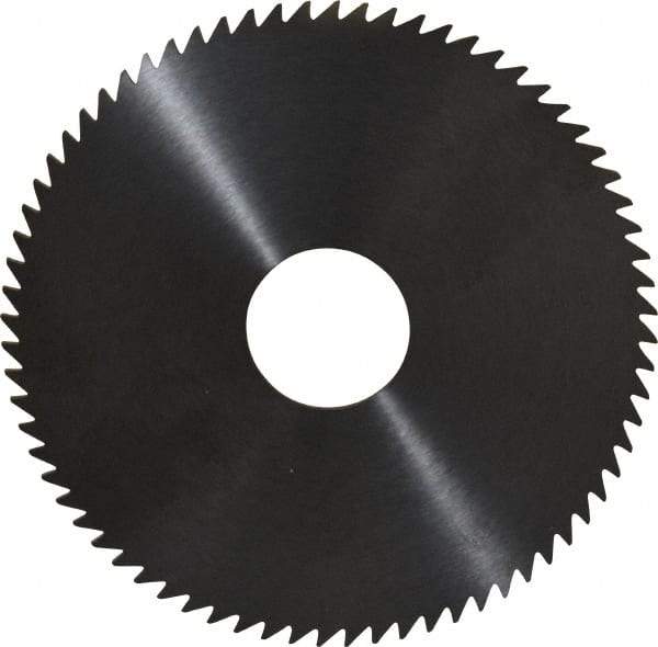 RobbJack - 4" Diam x 0.0781" Blade Thickness x 1" Arbor Hole Diam, 72 Tooth Slitting and Slotting Saw - Arbor Connection, Right Hand, Uncoated, Solid Carbide, Concave Ground - A1 Tooling