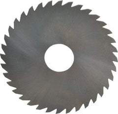 RobbJack - 4" Diam x 0.0937" Blade Thickness x 1" Arbor Hole Diam, 36 Tooth Slitting and Slotting Saw - Arbor Connection, Right Hand, Uncoated, Solid Carbide, Concave Ground - A1 Tooling