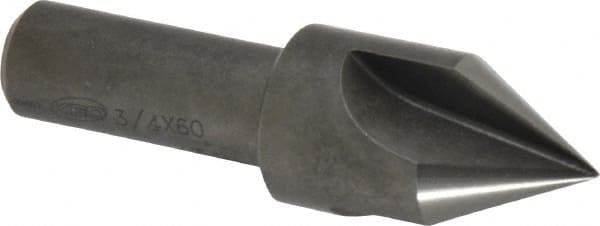 Keo - 3/4" Head Diam, 1/2" Shank Diam, 3 Flute 60° High Speed Steel Countersink - A1 Tooling