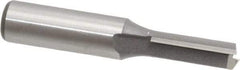 Amana Tool - 3/8" Diam, 1/2" Shank Diam, 1" Length of Cut, 2 Flute Straight Router Bit - 2-3/4" Overall Length, Carbide Tipped - A1 Tooling