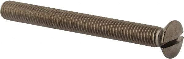 Value Collection - M8x1.25 Metric Coarse, 80mm OAL Slotted Drive Machine Screw - Oval Head, Grade 18-8 & A2 Stainless Steel, Uncoated, Without Washer - A1 Tooling