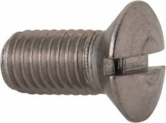 Value Collection - M10x1.50, 20mm OAL Slotted Drive Machine Screw - Oval Head, Grade 18-8 & A2 Stainless Steel, Uncoated, Without Washer - A1 Tooling