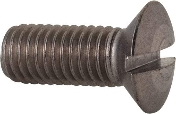 Value Collection - M10x1.50, 25mm OAL Slotted Drive Machine Screw - Oval Head, Grade 18-8 & A2 Stainless Steel, Uncoated, Without Washer - A1 Tooling