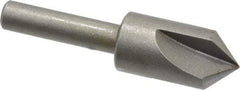 Keo - 1/2" Head Diam, 1/4" Shank Diam, 3 Flute 90° High Speed Steel Countersink - Bright Finish, 2" OAL, Single End, Straight Shank, Right Hand Cut - A1 Tooling