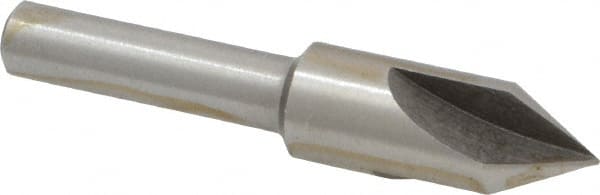 Interstate - 3/8" Head Diam, 1/4" Shank Diam, 3 Flute 60° High Speed Steel Countersink - A1 Tooling