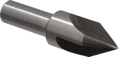 Interstate - 3/4" Head Diam, 1/2" Shank Diam, 3 Flute 60° High Speed Steel Countersink - Bright Finish, 2-3/4" OAL, Single End, Straight Shank, Right Hand Cut - A1 Tooling