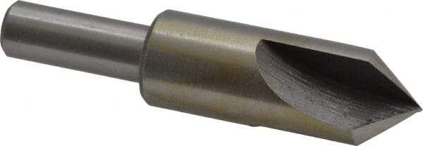 Interstate - 5/8" Head Diam, 3/8" Shank Diam, 3 Flute 82° High Speed Steel Countersink - Bright Finish, 2-3/4" OAL, Single End, Straight Shank, Right Hand Cut - A1 Tooling