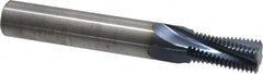 Accupro - 9/16-18 UNF, 0.45" Cutting Diam, 4 Flute, Solid Carbide Helical Flute Thread Mill - Internal Thread, 7/8" LOC, 3-1/2" OAL, 1/2" Shank Diam - A1 Tooling