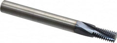 Accupro - 1/4-18 NPT, 0.36" Cutting Diam, 4 Flute, Solid Carbide Helical Flute Thread Mill - Internal Thread, 0.611" LOC, 3-1/2" OAL, 3/8" Shank Diam - A1 Tooling