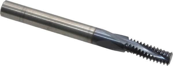 Accupro - M8x1.25 Metric Coarse, 0.235" Cutting Diam, 3 Flute, Solid Carbide Helical Flute Thread Mill - Internal Thread, 5/8" LOC, 2-1/2" OAL, 1/4" Shank Diam - A1 Tooling