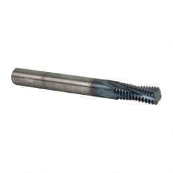 Accupro - M12x1.75 Metric Coarse, 0.37" Cutting Diam, 4 Flute, Solid Carbide Helical Flute Thread Mill - Internal Thread, 7/8" LOC, 3-1/2" OAL, 3/8" Shank Diam - A1 Tooling