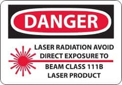 NMC - "Danger - Laser Radiation - Avoid Direct Exposure to Beam - Class 111b Laser Product", 10" Long x 14" Wide, Rigid Plastic Safety Sign - Rectangle, 0.05" Thick, Use for Accident Prevention - A1 Tooling