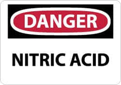 NMC - "Danger - Nitric Acid", 10" Long x 14" Wide, Rigid Plastic Safety Sign - Rectangle, 0.05" Thick, Use for Hazardous Materials - A1 Tooling