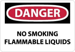 NMC - "Danger - No Smoking - Flammable Liquids", 10" Long x 14" Wide, Rigid Plastic Safety Sign - Rectangle, 0.05" Thick, Use for Accident Prevention - A1 Tooling