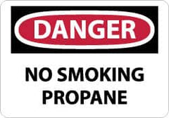 NMC - "Danger - No Smoking - Propane", 10" Long x 14" Wide, Rigid Plastic Safety Sign - Rectangle, 0.05" Thick, Use for Accident Prevention - A1 Tooling