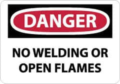 NMC - "Danger - No Welding or Open Flames", 10" Long x 14" Wide, Rigid Plastic Safety Sign - Rectangle, 0.05" Thick, Use for Accident Prevention - A1 Tooling