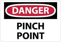 NMC - "Danger - Pinch Point", 10" Long x 14" Wide, Rigid Plastic Safety Sign - Rectangle, 0.05" Thick, Use for Accident Prevention - A1 Tooling