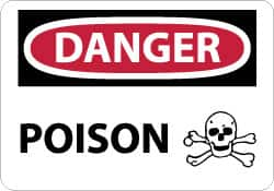 NMC - "Danger - Poison", 10" Long x 14" Wide, Rigid Plastic Safety Sign - Rectangle, 0.05" Thick, Use for Hazardous Materials - A1 Tooling