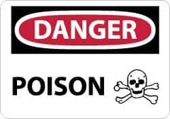 NMC - "Danger - Poison", 10" Long x 14" Wide, Rigid Plastic Safety Sign - Rectangle, 0.05" Thick, Use for Hazardous Materials - A1 Tooling