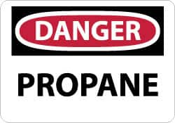 NMC - "Danger - Propane", 10" Long x 14" Wide, Rigid Plastic Safety Sign - Rectangle, 0.05" Thick, Use for Hazardous Materials - A1 Tooling