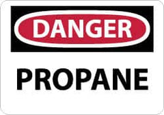 NMC - "Danger - Propane", 10" Long x 14" Wide, Rigid Plastic Safety Sign - Rectangle, 0.05" Thick, Use for Hazardous Materials - A1 Tooling