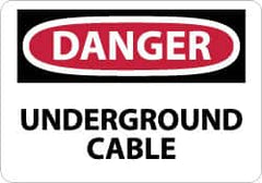 NMC - "Danger - Underground Cable", 10" Long x 14" Wide, Rigid Plastic Safety Sign - Rectangle, 0.05" Thick, Use for Accident Prevention - A1 Tooling