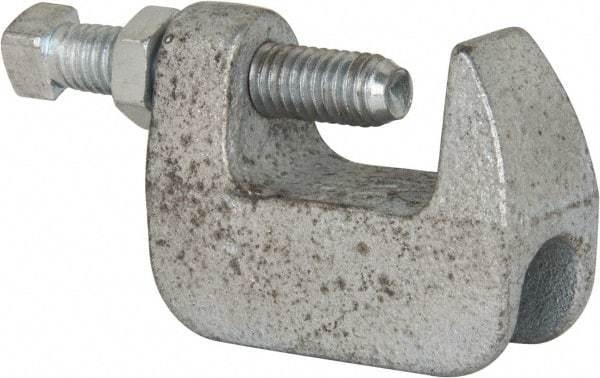 Empire - 1-1/4" Max Flange Thickness, 3/8" Rod Wide Jaw Top Beam Clamp - 400 Lb Capacity, Ductile Iron - A1 Tooling