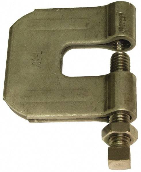 Empire - 3/4" Max Flange Thickness, 3/4" Rod C-Clamp with Locknut - 630 Lb Capacity, 304 Stainless Steel - A1 Tooling