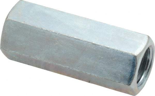 Empire - 5/8-11 Thread, 2-1/8" OAL Steel Standard Coupling Nut - Zinc-Plated Finish - A1 Tooling