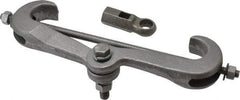 Empire - 0.6" Max Flange Thickness, 3/8" Rod Bottom Flange Mount Beam Clamp with Extension Piece - 610 Lb Capacity, Malleable Iron - A1 Tooling