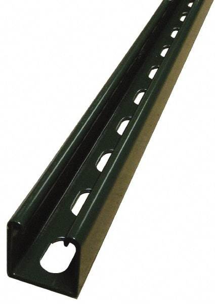 Empire - 10' Long x 1-5/8" Wide x 1-5/8" High, 14 Gauge, Carbon Steel, Punched Framing Channel & Strut - Green Painted - A1 Tooling