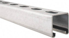 Empire - 10' Long x 1-5/8" Wide x 1-5/8" High, 14 Gauge, Carbon Steel, Punched Framing Channel & Strut - Pre-Galvanized - A1 Tooling