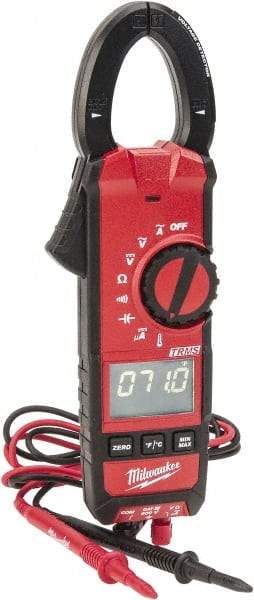 Milwaukee Tool - 2236-20, CAT III, Digital True RMS Clamp Meter with 1.3" Clamp On Jaws - 600 VAC/VDC, 600 AC/DC Amps, Measures Voltage, Capacitance, Continuity, Current, Resistance, Temperature - A1 Tooling