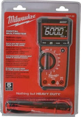 Milwaukee Tool - 2217-20, CAT III, 600 VAC/VDC, Digital True RMS Auto Ranging Multimeter - 40 mOhm, Measures Voltage, Capacitance, Current, Frequency, Resistance, Temperature - A1 Tooling