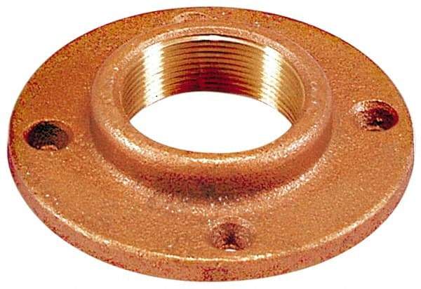 Merit Brass - 2" Pipe, 6" OD, 1" Hub Length, Brass & Chrome Plated, Companion Pipe Flange - 4-3/4" Across Bolt Hole Centers, 3/4" Bolt Hole, Class 125 - A1 Tooling