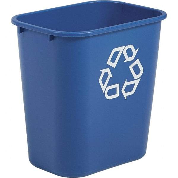 Rubbermaid - 14 Qt Blue Rectangle Recycling Container - Polyethylene, 12-1/8" High x 11.38" Long x 8-1/4" Wide - A1 Tooling