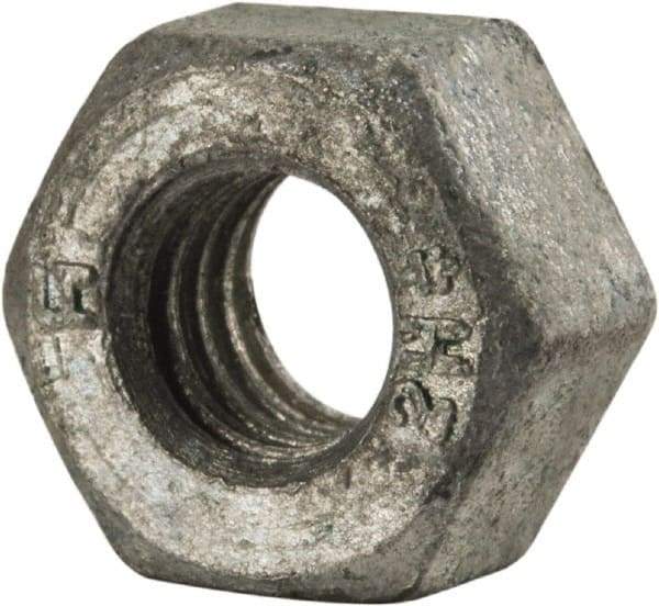 Value Collection - 5/16-18 UNC Steel Right Hand Heavy Hex Nut - 9/16" Across Flats, 19/64" High, Galvanized Finish - A1 Tooling