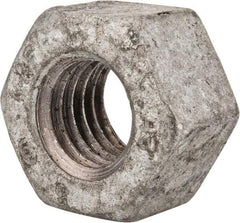 Value Collection - 9/16-12 UNC Steel Right Hand Heavy Hex Nut - 15/16" Across Flats, 35/64" High, Galvanized Finish - A1 Tooling