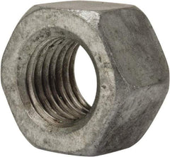 Value Collection - 1-8 UNC Steel Right Hand Heavy Hex Nut - 1-5/8" Across Flats, 63/64" High, Galvanized Finish - A1 Tooling