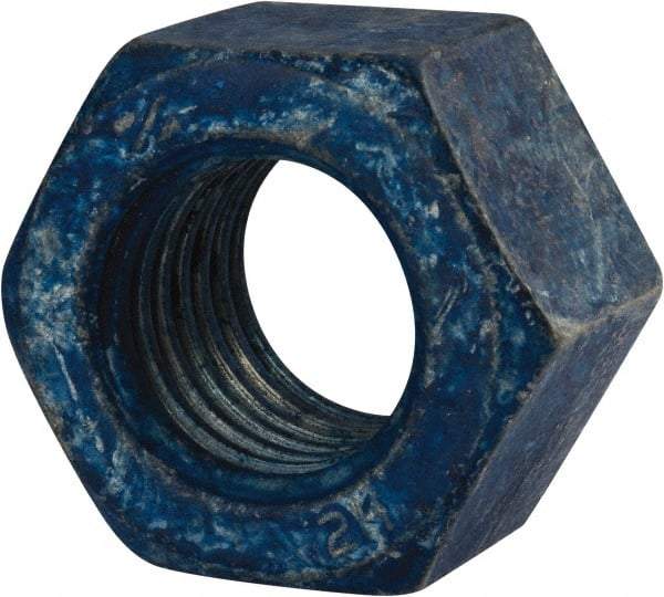 Value Collection - 1-1/8 - 7 UNC Steel Right Hand Heavy Hex Nut - 1-13/16" Across Flats, 1-7/64" High, Galvanized Finish - A1 Tooling